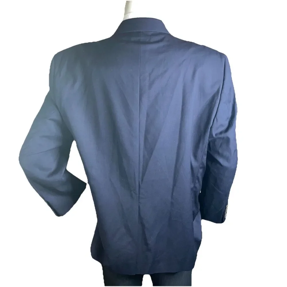 Joseph & Feiss Gold Classic Fit Wool Blazer Men 48S Navy Sport Coat Jacket